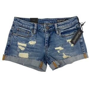 Blank NYC Denim Fulton Boyfriend Fit  Distressed Roll Up Shorts NEW Size 24